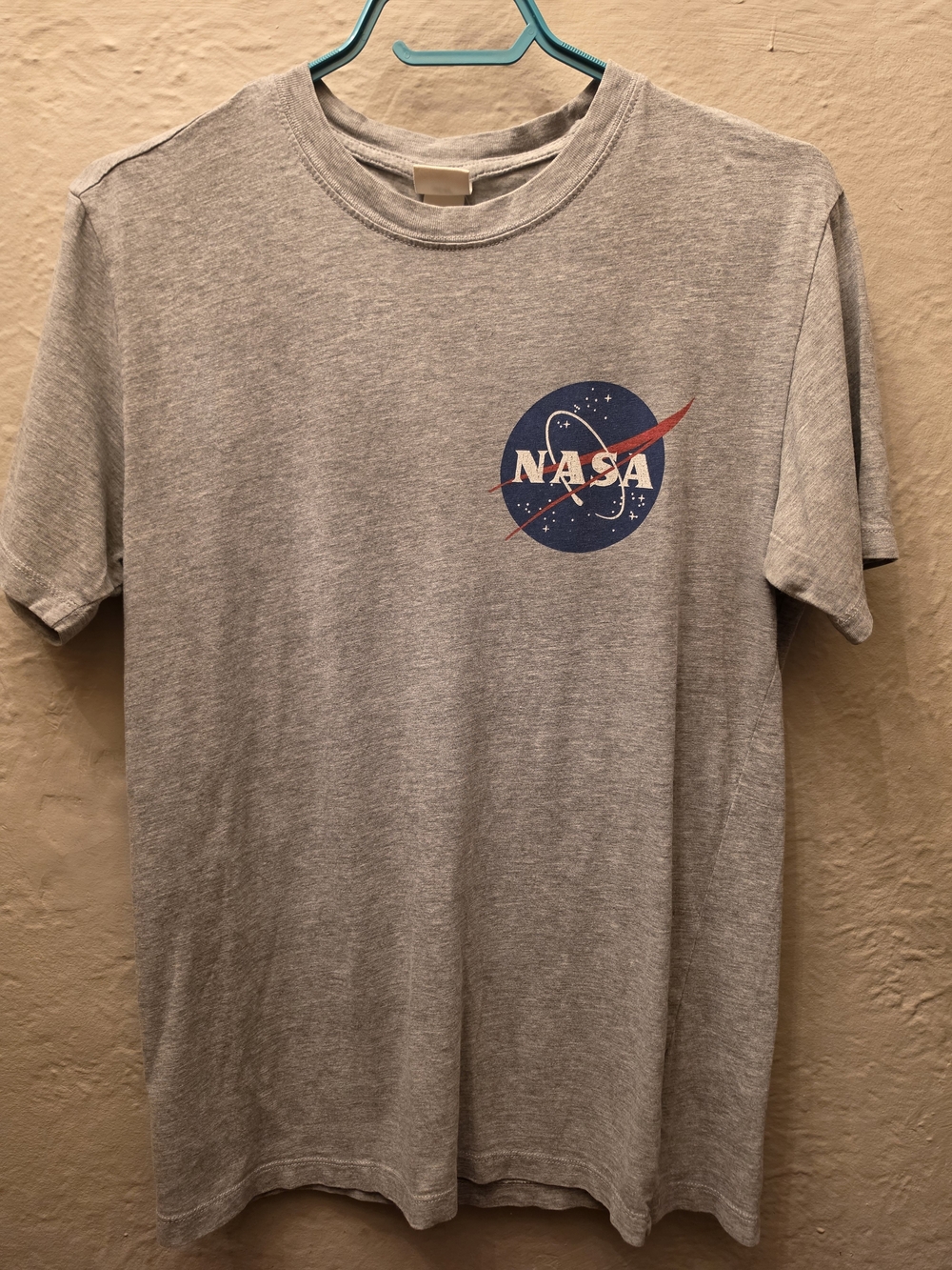 NASA Double Sided Graphic Tee H&M Space Logo Gray T Shirt XS Unisex